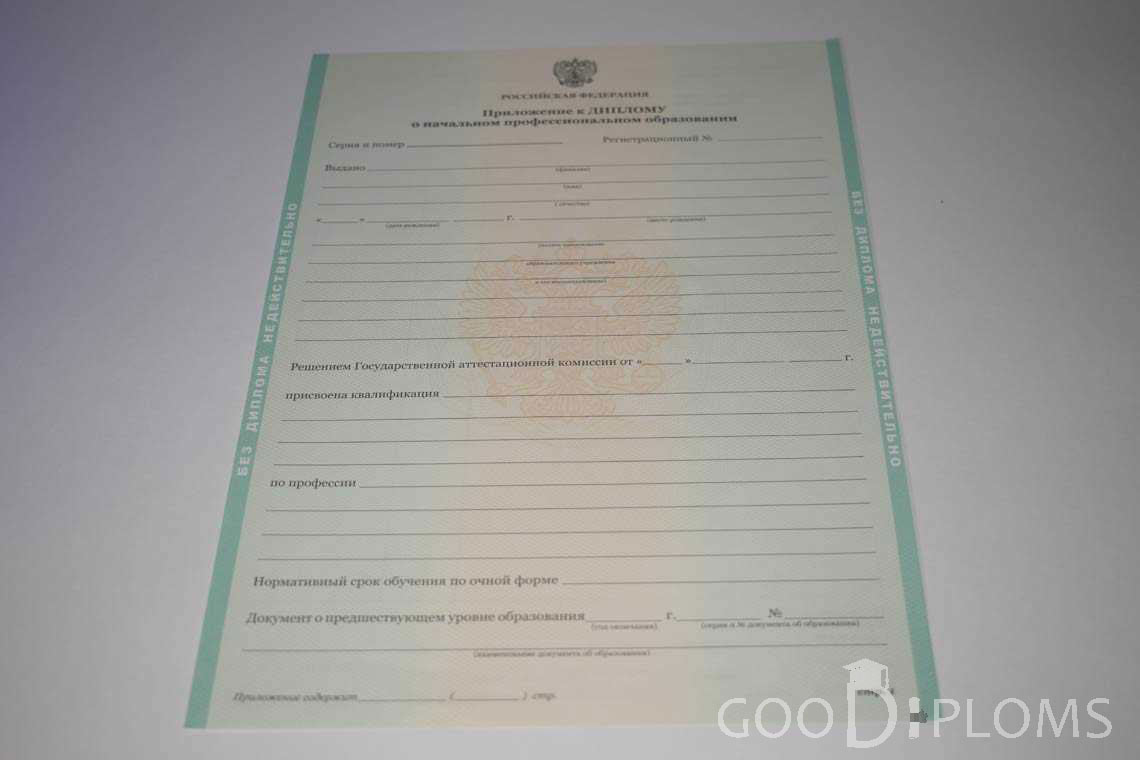Приложение к Диплому Училища период выдачи 2011-2020  -  Ижевск