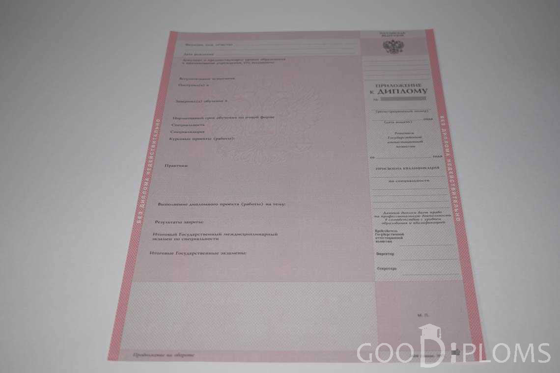 Приложение к Диплому Техникума период c 1997 по 2002 год - Ижевск