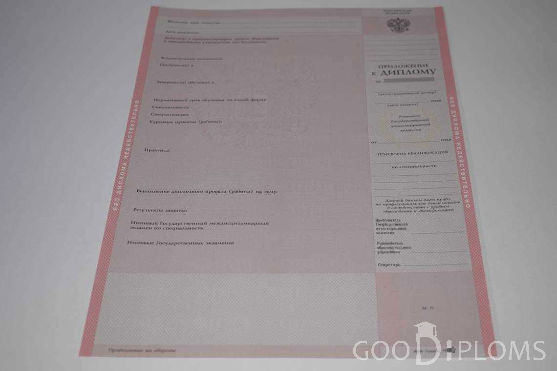 Приложение к Диплому Техникума период c 2003 по 2007 год - Ижевск