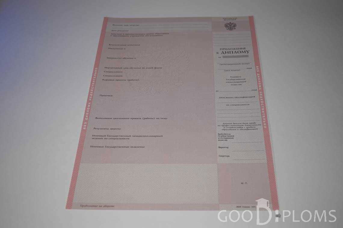 Приложение к Диплому Техникума с Отличием в период c 1997 по 2002 год - Ижевск