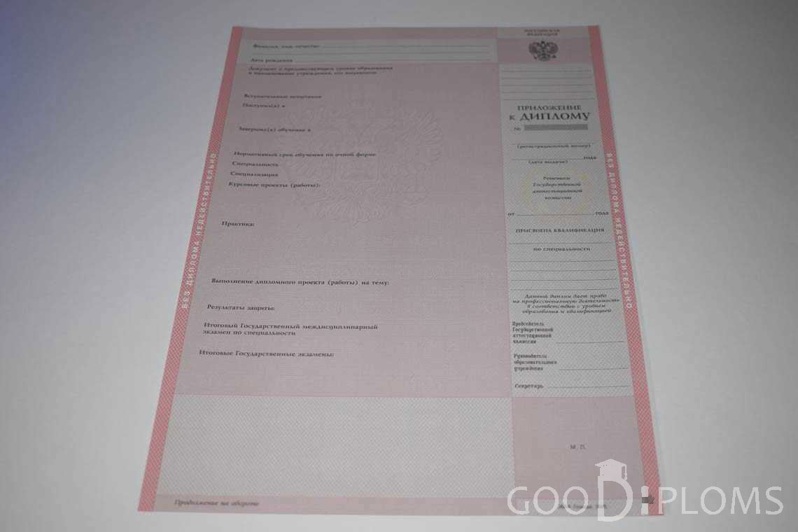Приложение к Диплому Техникума с Отличием  в период c 2003 по 2007 год - Ижевск