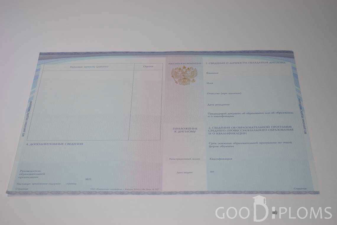 Приложение к Диплому Техникума с Отличием в период c 2014 по 2025 год - Ижевск