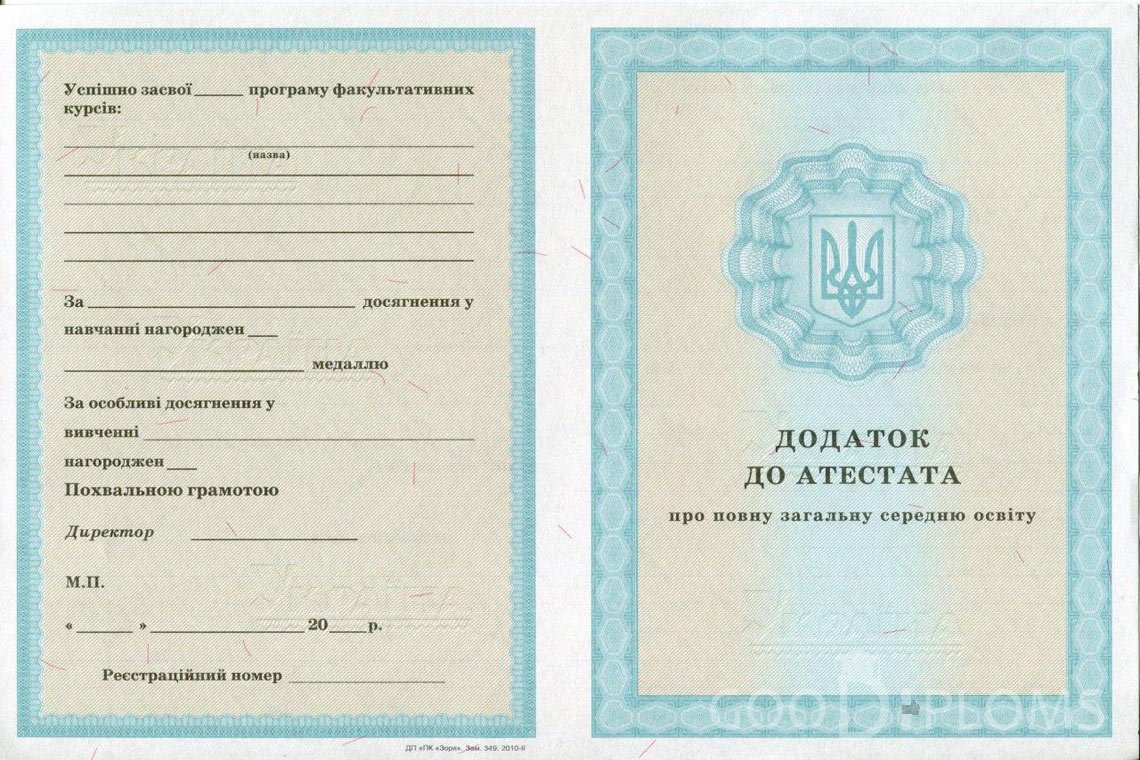 Украинский аттестат за 11 класс - приложение - Ижевск